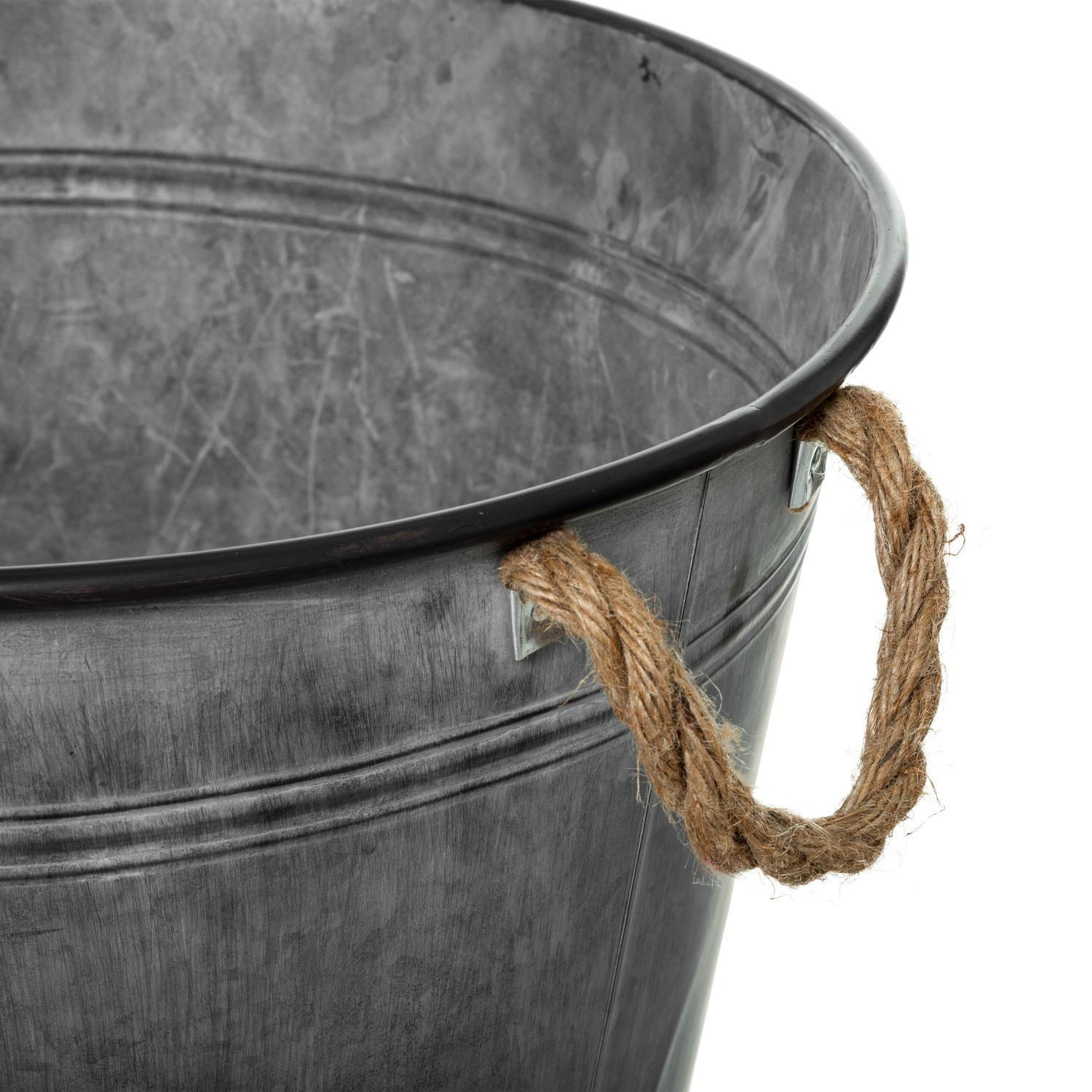 BLUMENÜBERTOPF ZINC Ø 38 cm - Grau, Metall (38/30.7cm) - Atmosphera Createur d´interieur