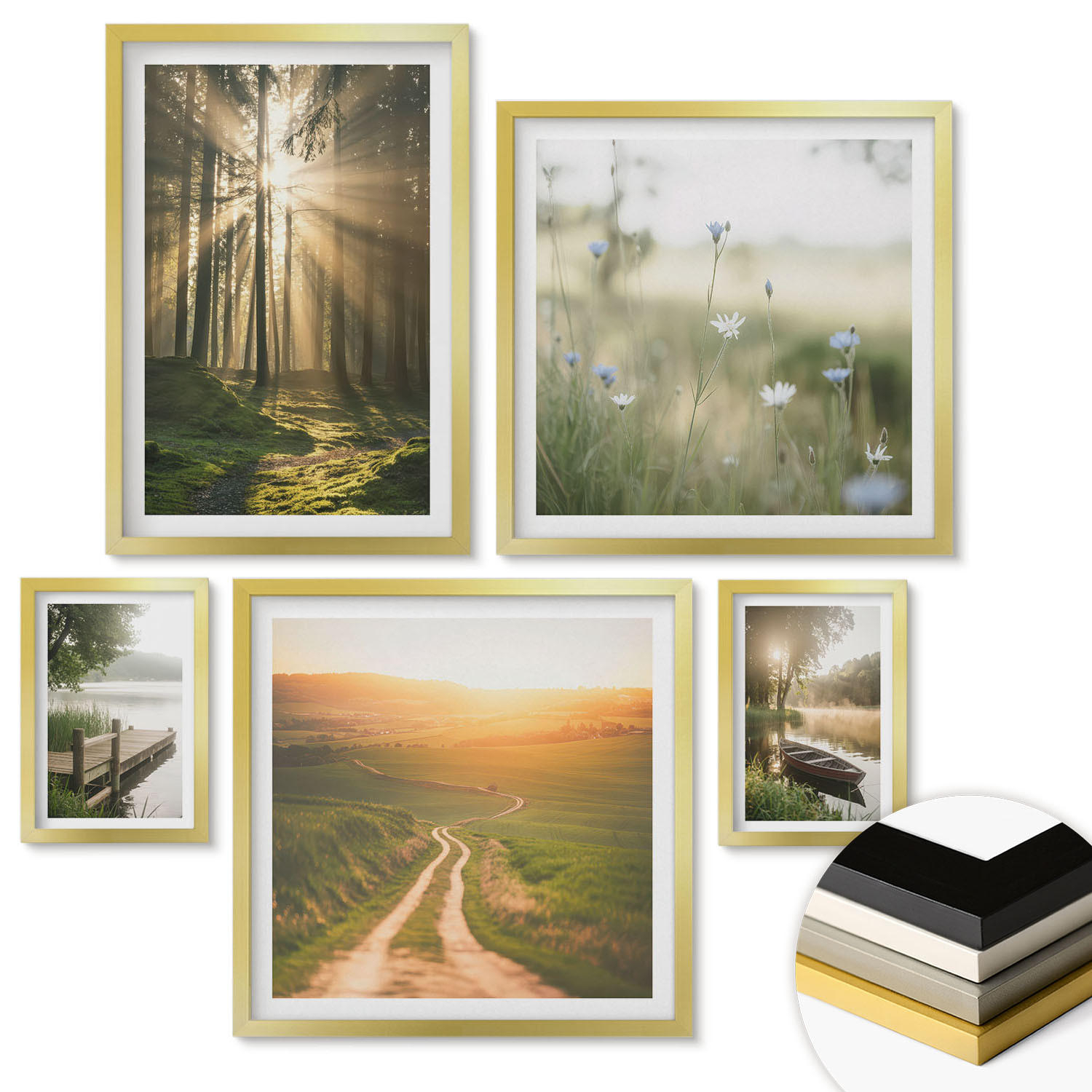 ArtPrintCave Wandbilder Gold 40x60 cm