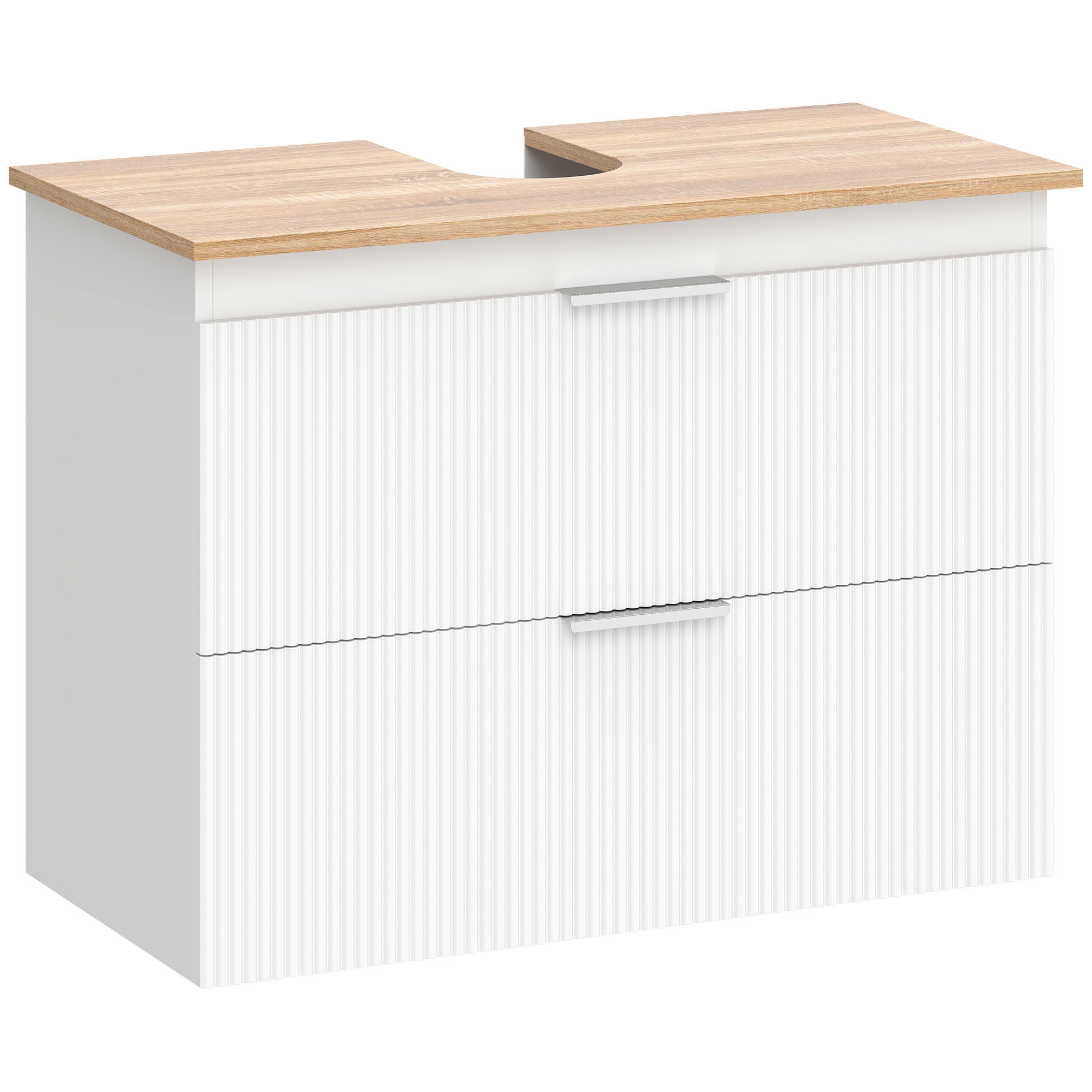 WASCHBECKENUNTERSCHRANK MDF 80/40/60 cm Weiß - Weiß, Holzwerkstoff (40/60/80cm) - HOMCOM