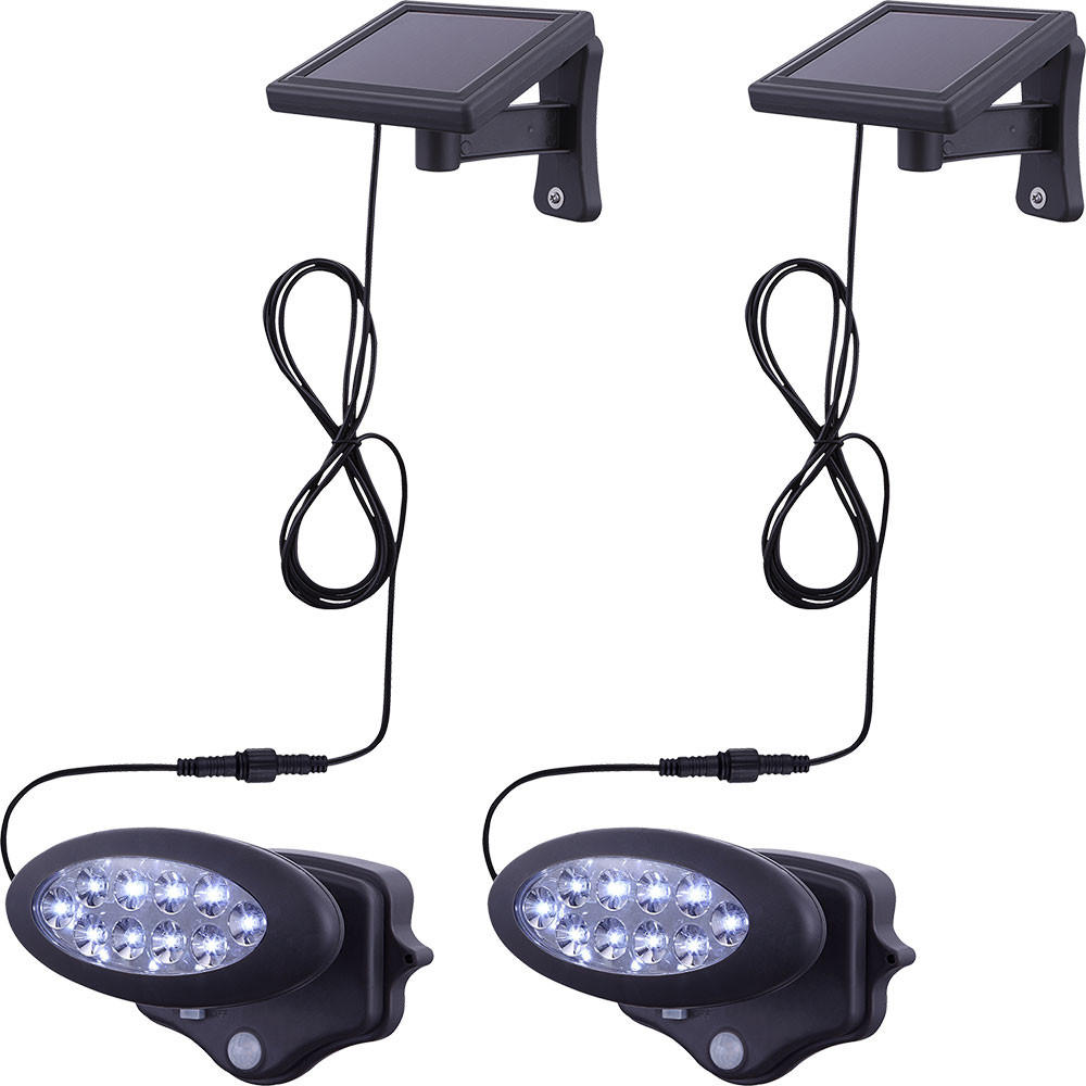 LED STRAHLER Solar Anthrazit 2er Set - Anthrazit, Kunststoff (17/17/11.3cm)