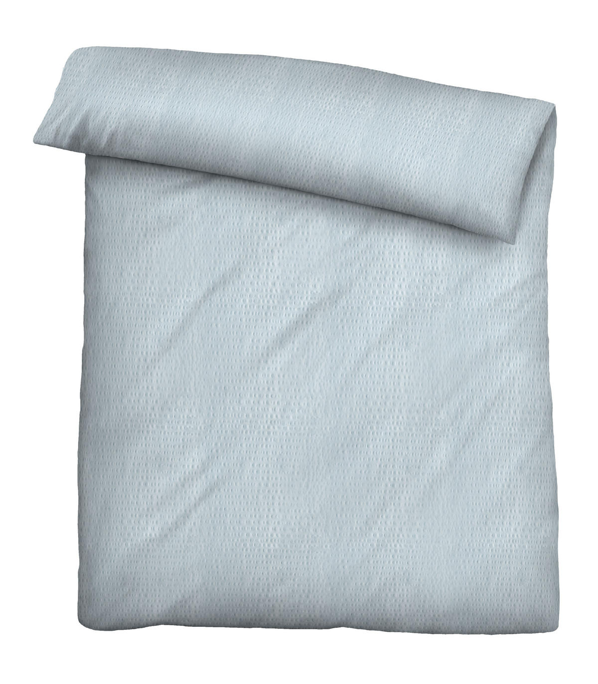 BETTWÄSCHE-GARNITUR Seersucker UNI hellblau, 135x200 cm + 80x80 cm - Hellblau, Textil (135/200cm) - biberna Sleep & Protect