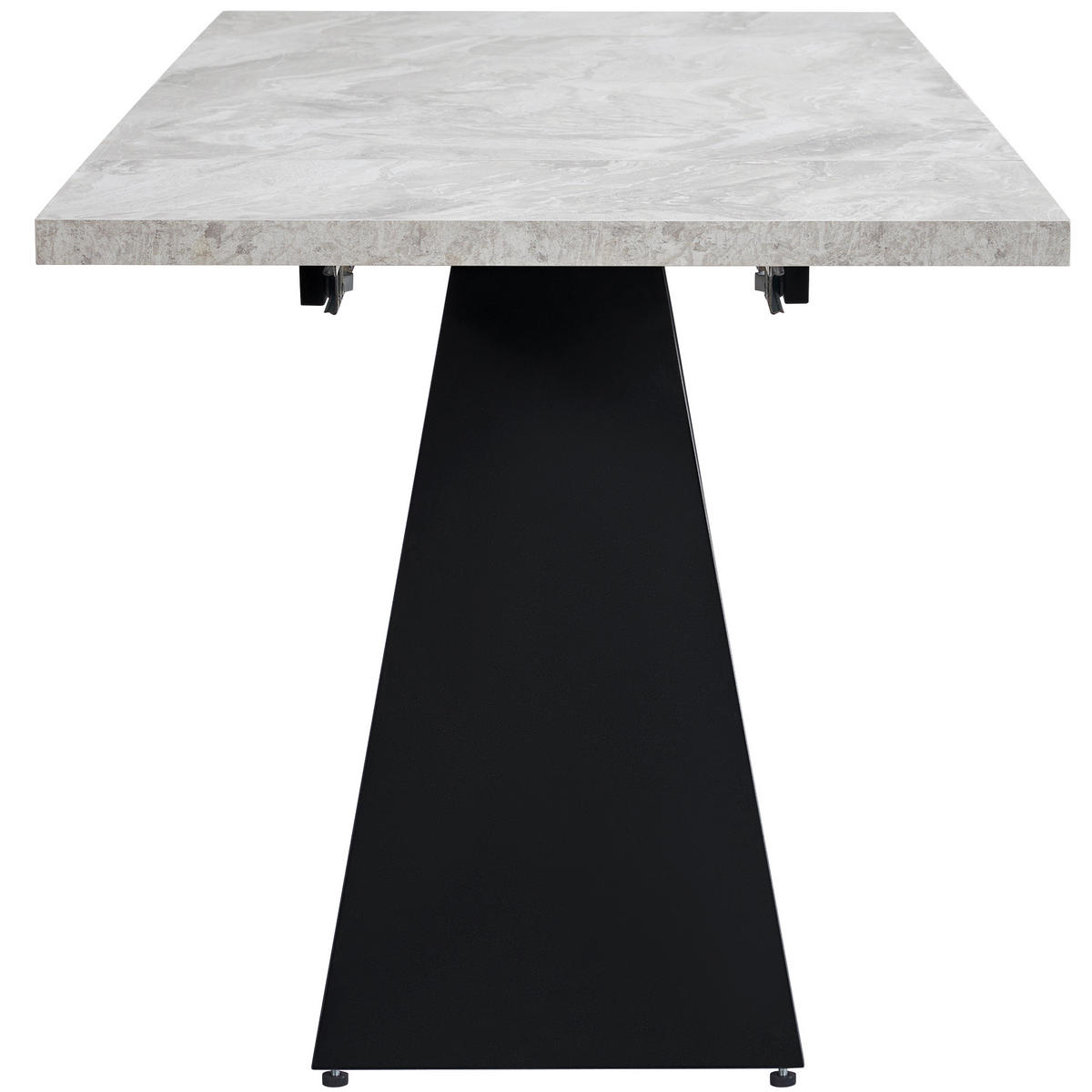 ESSTISCH Ausziehbar 99-159cm Grau Säulenbeine - Grau, Metall (74/159/77cm) - FLIEKS