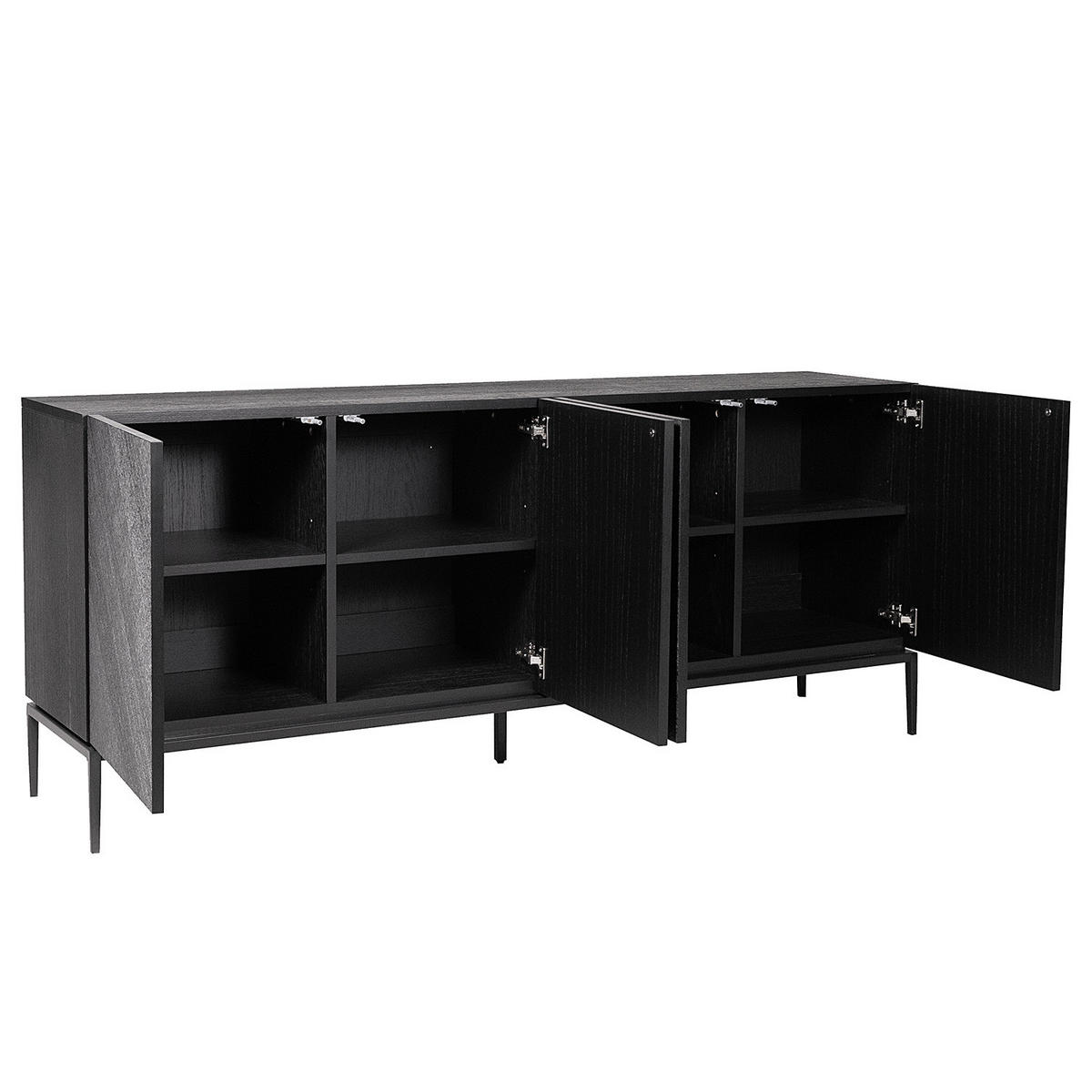 SIDEBOARD - 180 cm - Schwarz, Holzwerkstoff (180/75/40cm) - home24