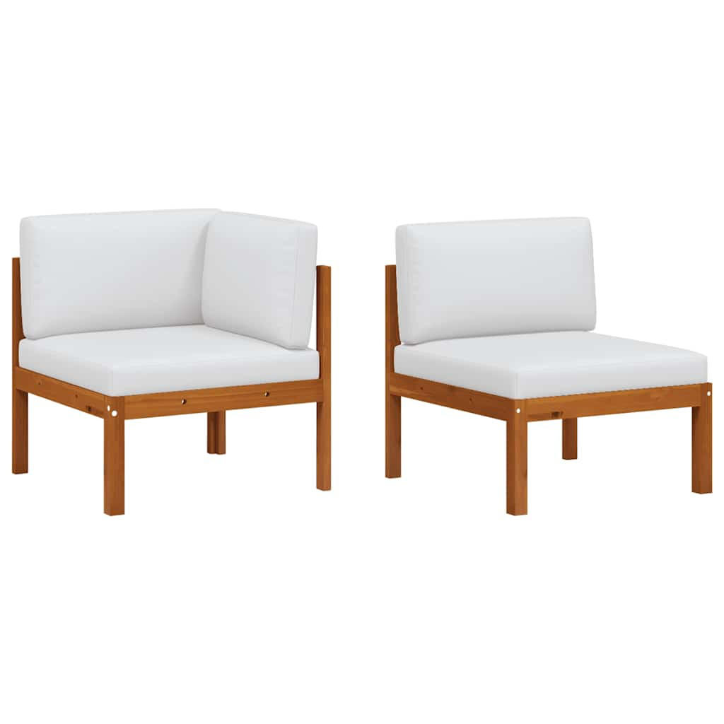 LOUNGEGARNITUR mit Seilrückenlehne und Ecksofa, aus Holz und Seil, 2-teiliges Set - Creme/Braun, Holz/Textil (65/60/65cm) - vidaXL
