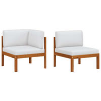 LOUNGEGARNITUR mit Seilrückenlehne und Ecksofa, aus Holz und Seil, 2-teiliges Set - Creme/Braun, Holz/Textil (65/60/65cm) - vidaXL