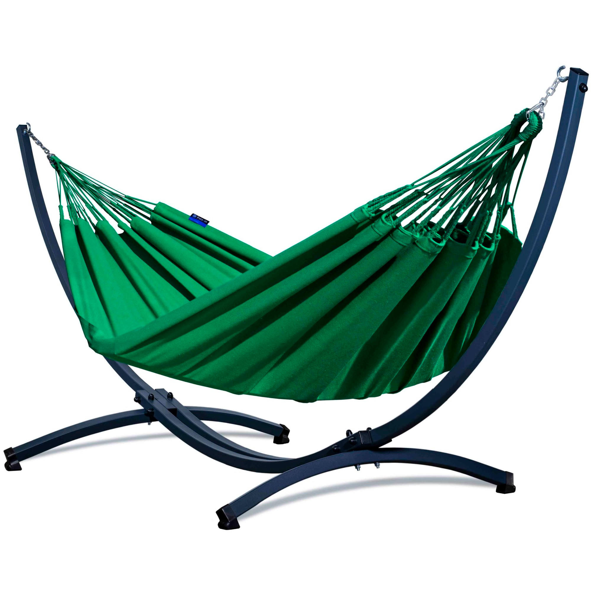 HÄNGEMATTE mit Gestell, 2 Personen, XXL, 200 kg, Metall, Merida Grün, einfache Montage - Grün, Metall (370/130/120cm) - Potenza