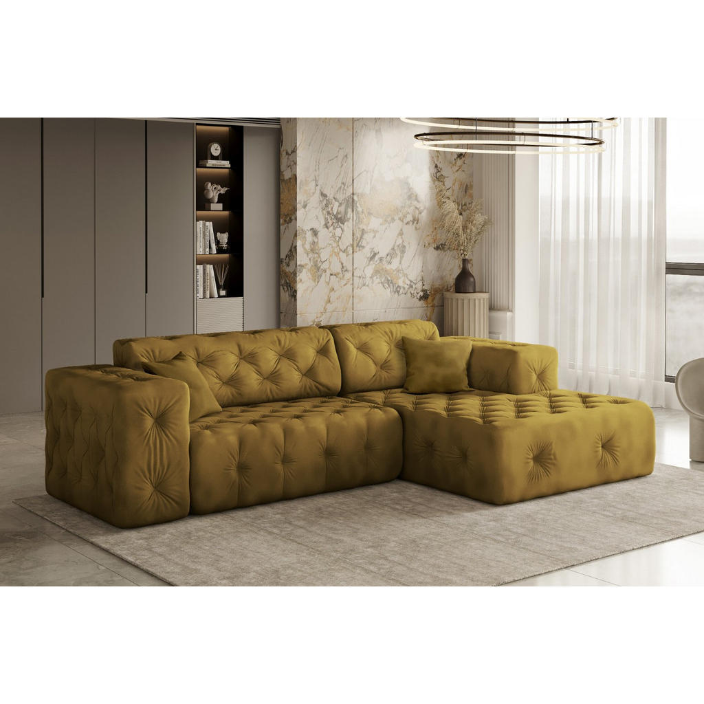 Thumbnail - Kaiser Möbel Ecksofa, Gold, Textil, Füllung: Komfortschaum, L-Form,L-Form, 266x165 cm, Reach, Wohnzimmer, Sofas & Couche...