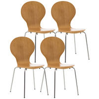 BESUCHERSTUHL 4er Set Holz eiche - Eichefarben, Holz/Metall (43/86/45cm) - CLP