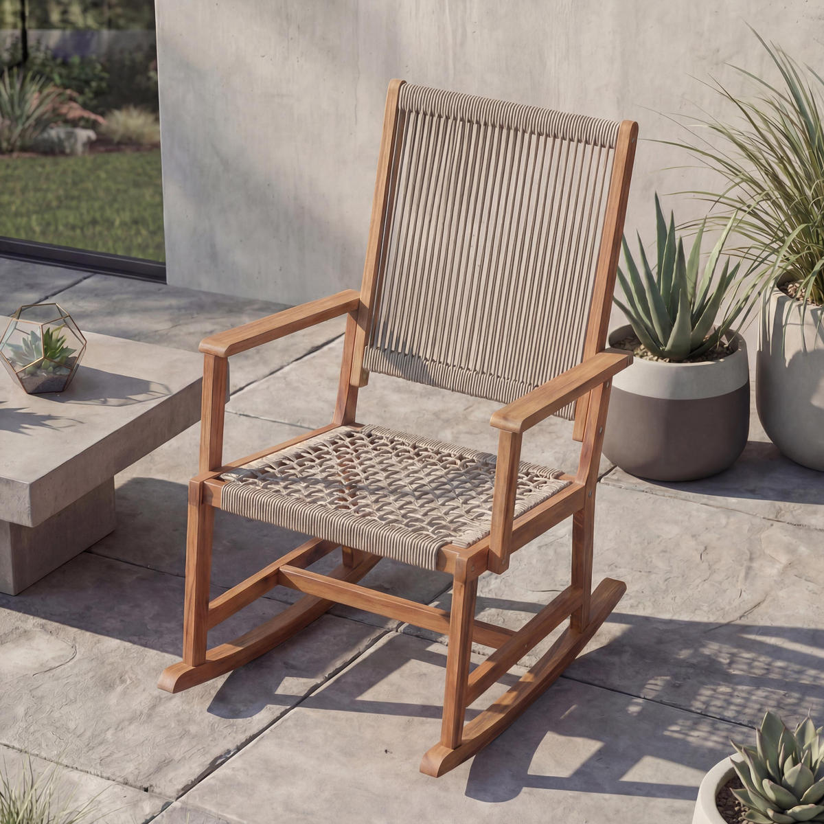 SCHAUKELSTUHL Beige - Beige, Holz (65/102/92cm) - MCW