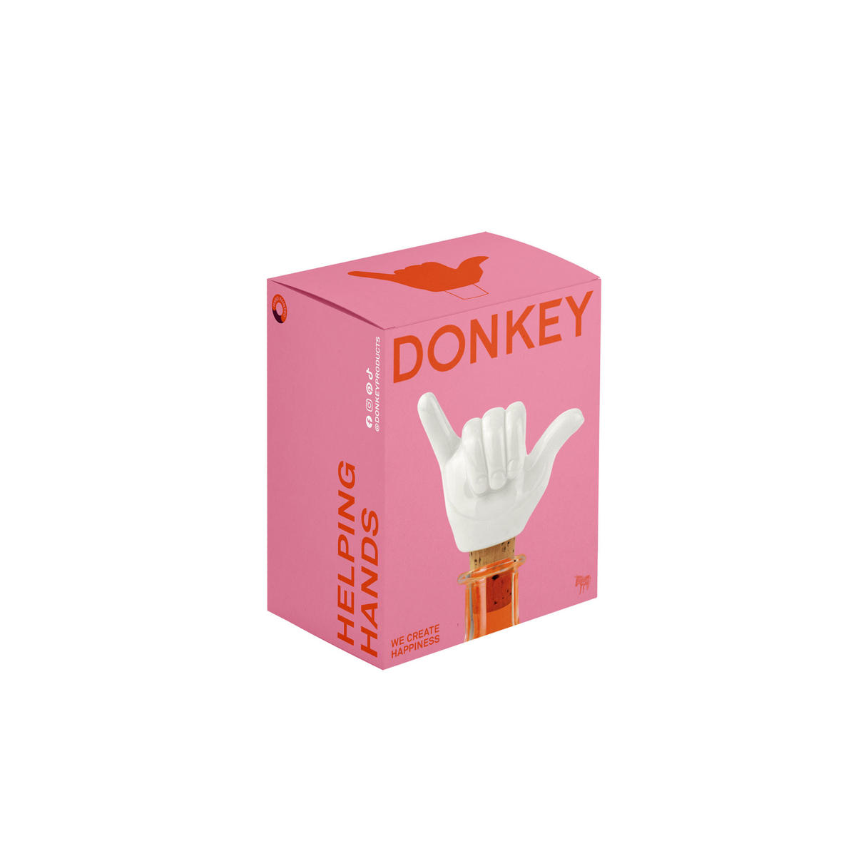 FLASCHENVERSCHLUSS Hang Loose, Porzellan, Kork, Weiß - Weiß, Keramik (3/8.2/7cm) - Donkey Products