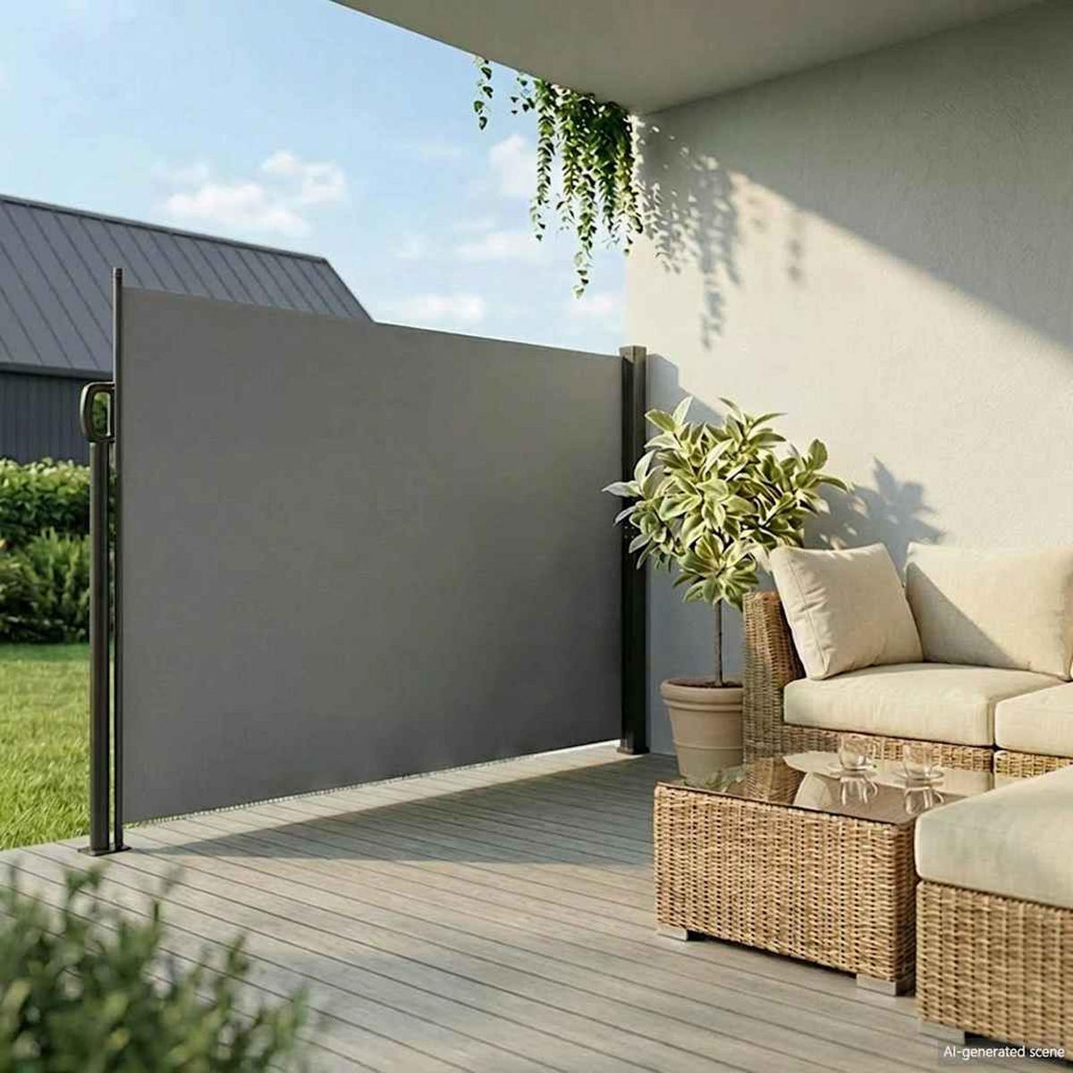 SEITENMARKISE Ausziehbar Anthrazit 220/600 Cm - Anthrazit, Textil (220/600cm) - vidaXL
