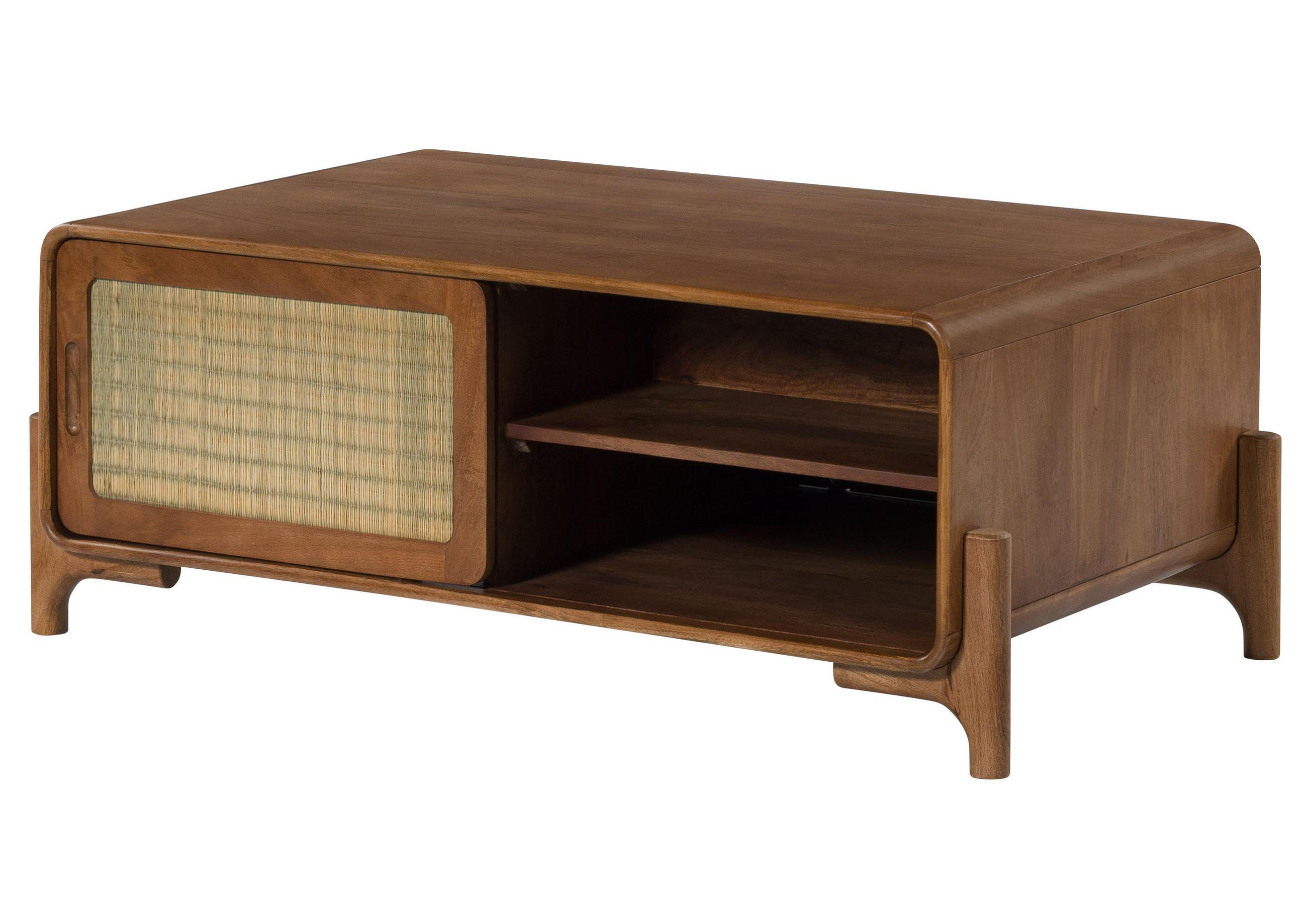 COUCHTISCH Mango/Seegras 120x70x45 hellbraun lackiert MIZUMI #115 - Braun, Holz (120/70/45cm) - Massivmoebel24