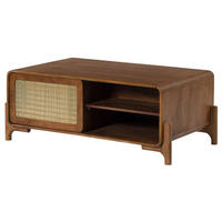 COUCHTISCH Mango/Seegras 120x70x45 hellbraun lackiert MIZUMI #115 - Braun, Holz (120/70/45cm) - Massivmoebel24