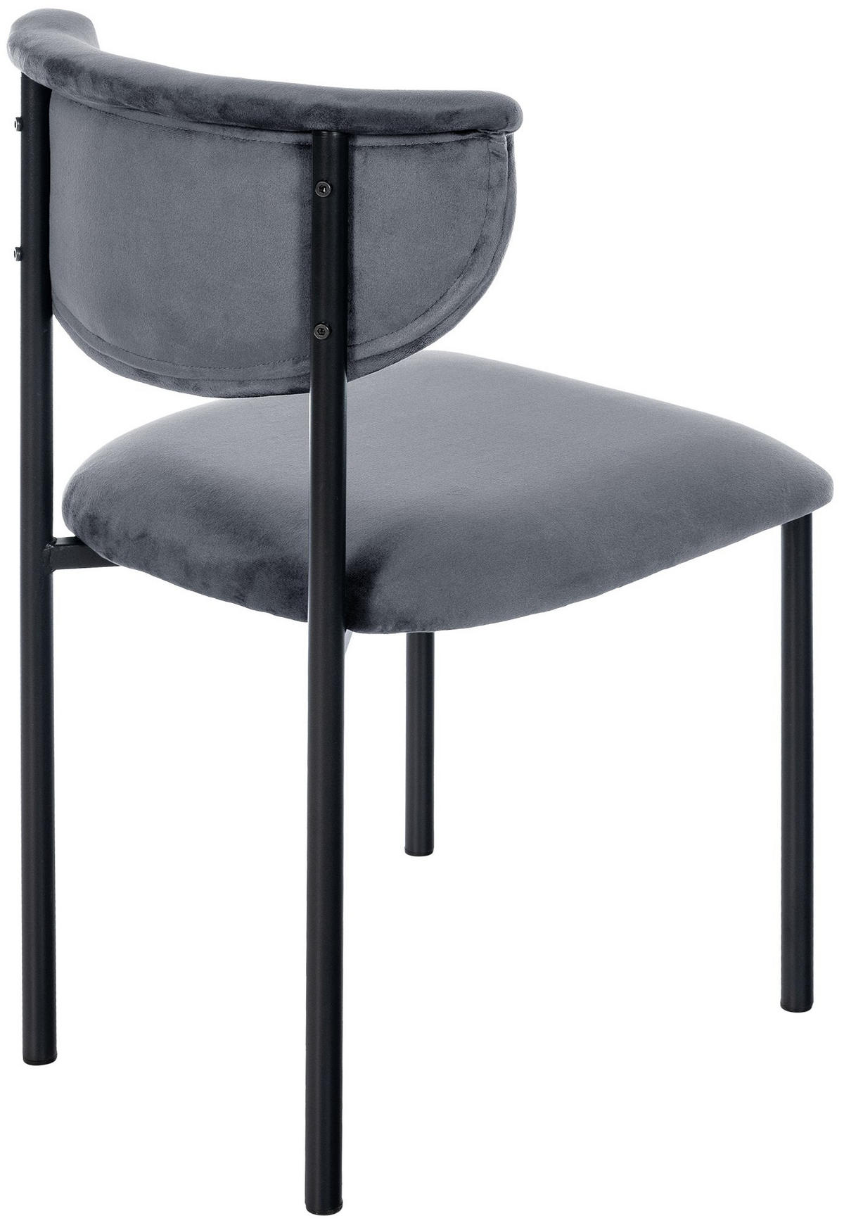 STUHL Samt Dunkelgrau - Dunkelgrau, Textil/Metall (52/78/53cm) - CLP