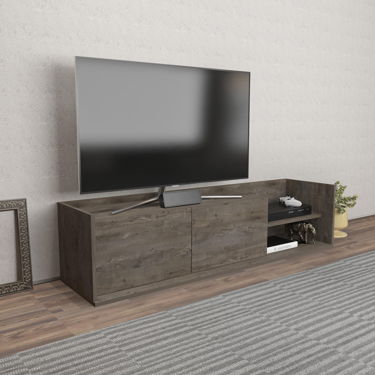 TV-ELEMENT Krog Wenge - Walnussfarben, Holzwerkstoff (160/36.8/35cm)