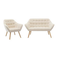 SOFA 2-Sitzer & Sessel - Stoff - Beige - CASERTA - Beige, Textil (127/77/73cm) - Vente-Unique