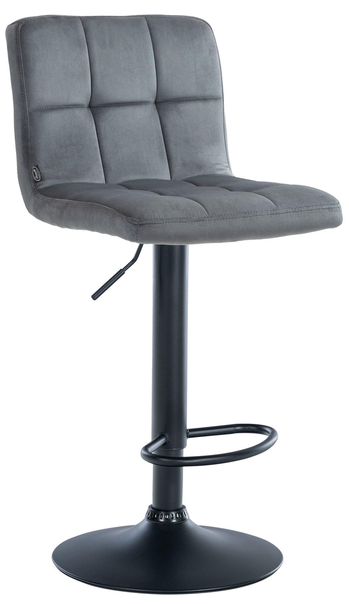BARHOCKER Samt dunkelgrau - Dunkelgrau/Schwarz, Textil/Metall (46/94/47cm) - CLP