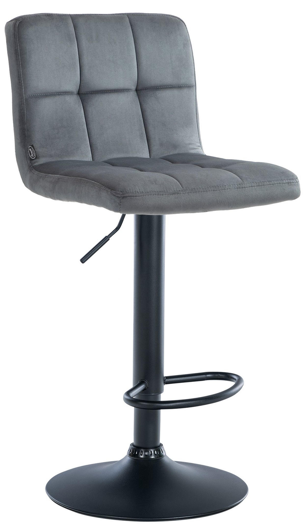 BARHOCKER Samt dunkelgrau - Dunkelgrau/Schwarz, Textil/Metall (46/94/47cm) - CLP