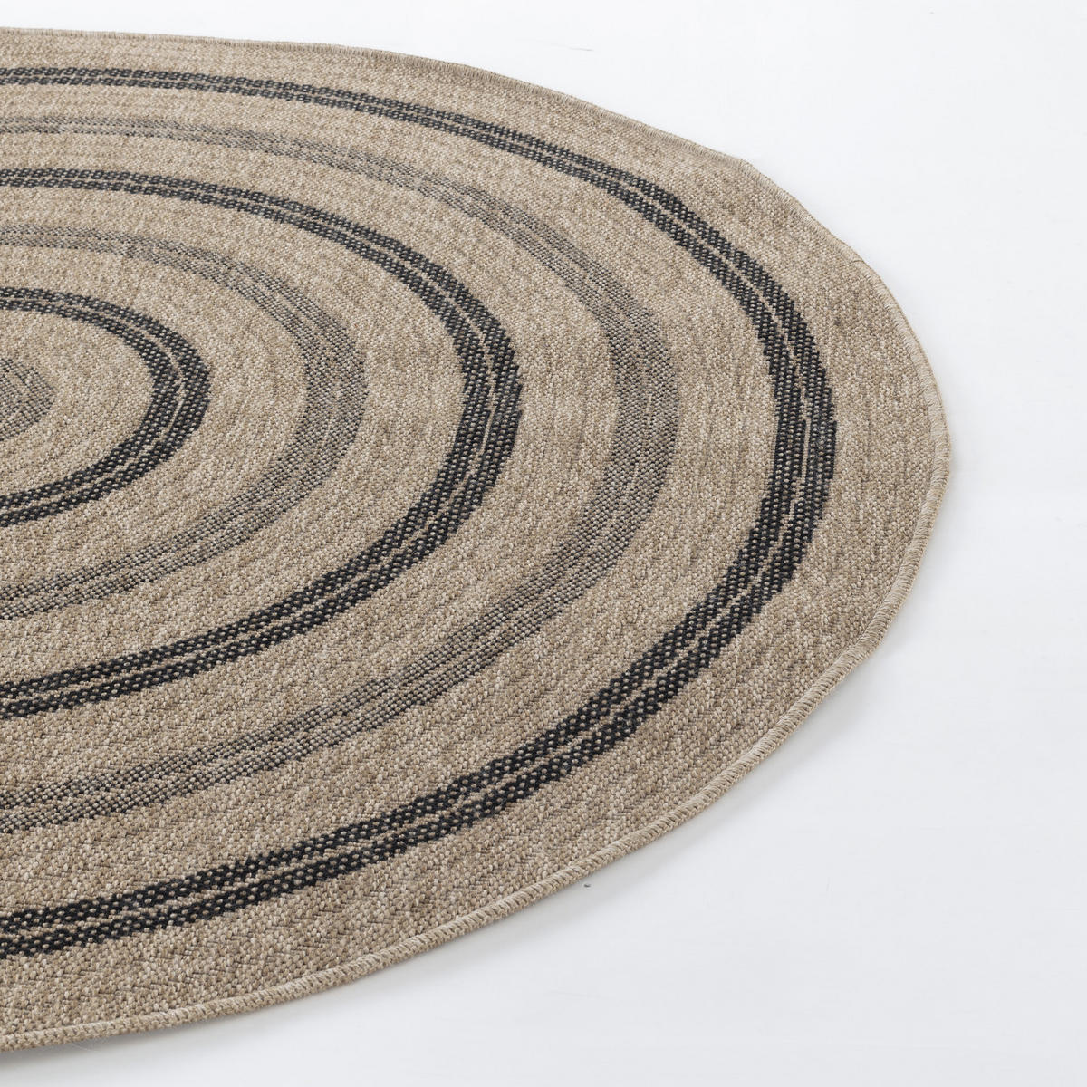 OUTDOORTEPPICH Rund Jute-Optik Ø 160 cm Beige - Beige/Schwarz, Kunststoff/Textil (160/160cm) - LIVABLISS