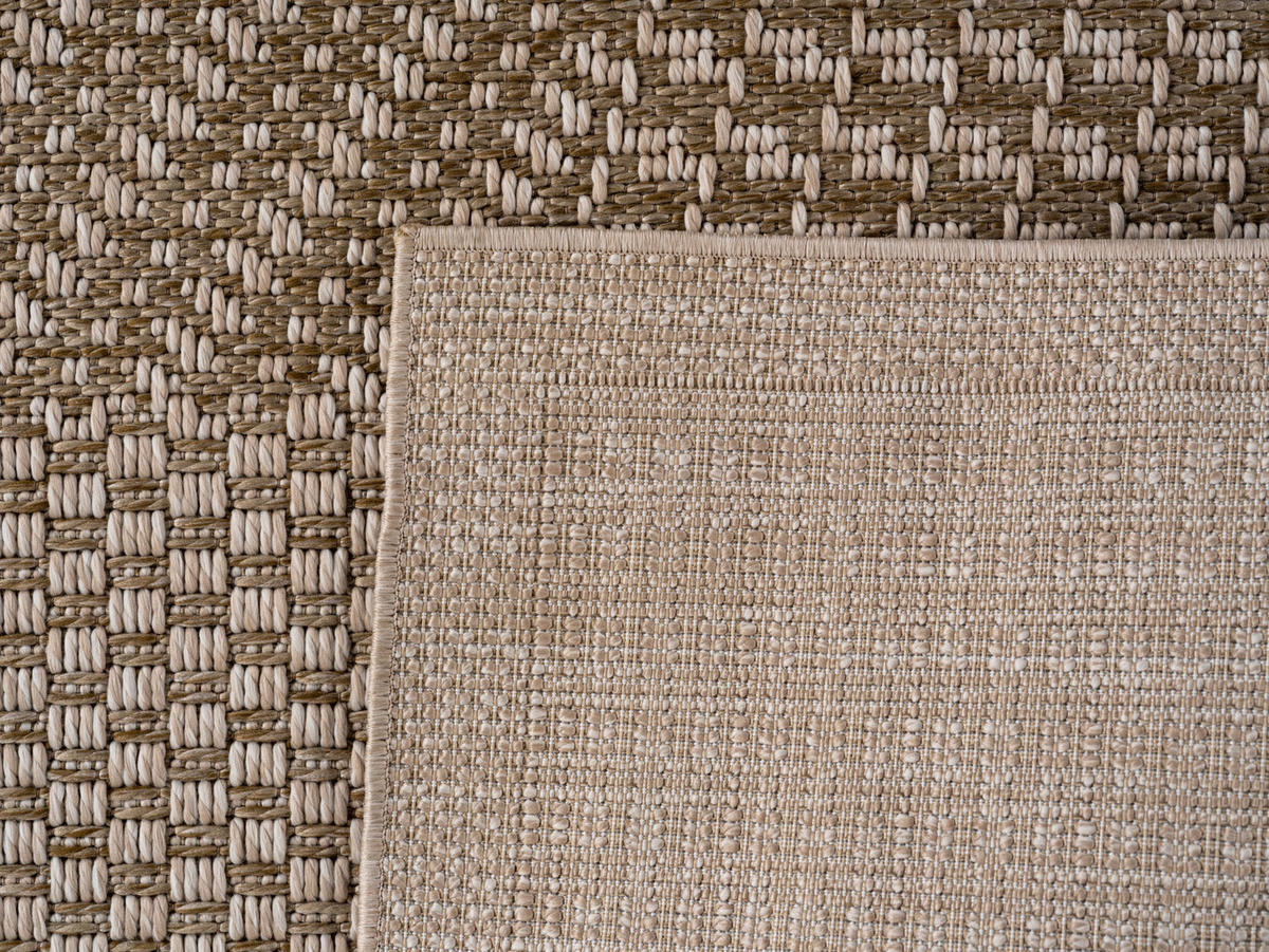 TEPPICH In-/Outdoor Flachgewebe Karomuster Polypropylen Küche Beige Rechteckig 240x340 - Beige, Textil (240/340cm) - KADIMA DESIGN