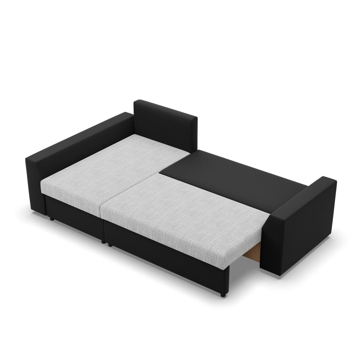 ECKSOFA MIT SCHLAFFUNKTION LUGO BONELL Grau/Schwarz - Schwarz/Grau, Textil (140/243cm) - Mebligo
