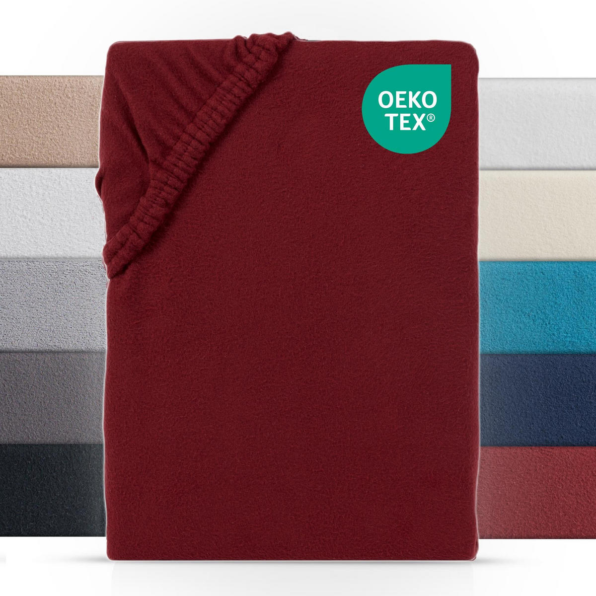 BOXSPRING-SPANNBETTLAKEN 180-200x200-220 cm, Warmes Winter Teddy Fleece Bettlaken Rot - Bordeaux, Textil (200/220cm) - Carpe Sonno