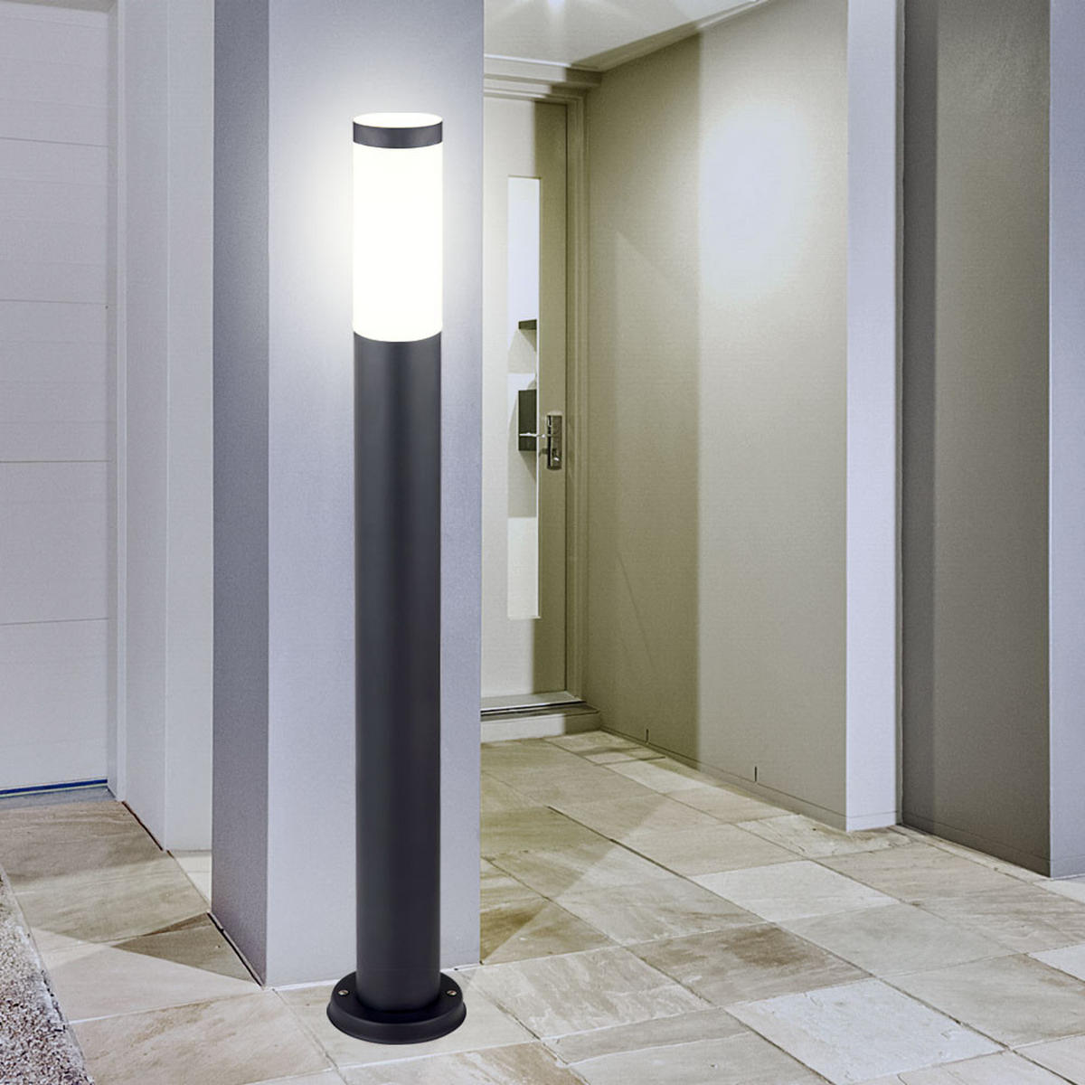 LED AUSSENLEUCHTE BOSTON Edelstahl Anthrazit - Anthrazit, Metall (12.7/12.7/80cm)
