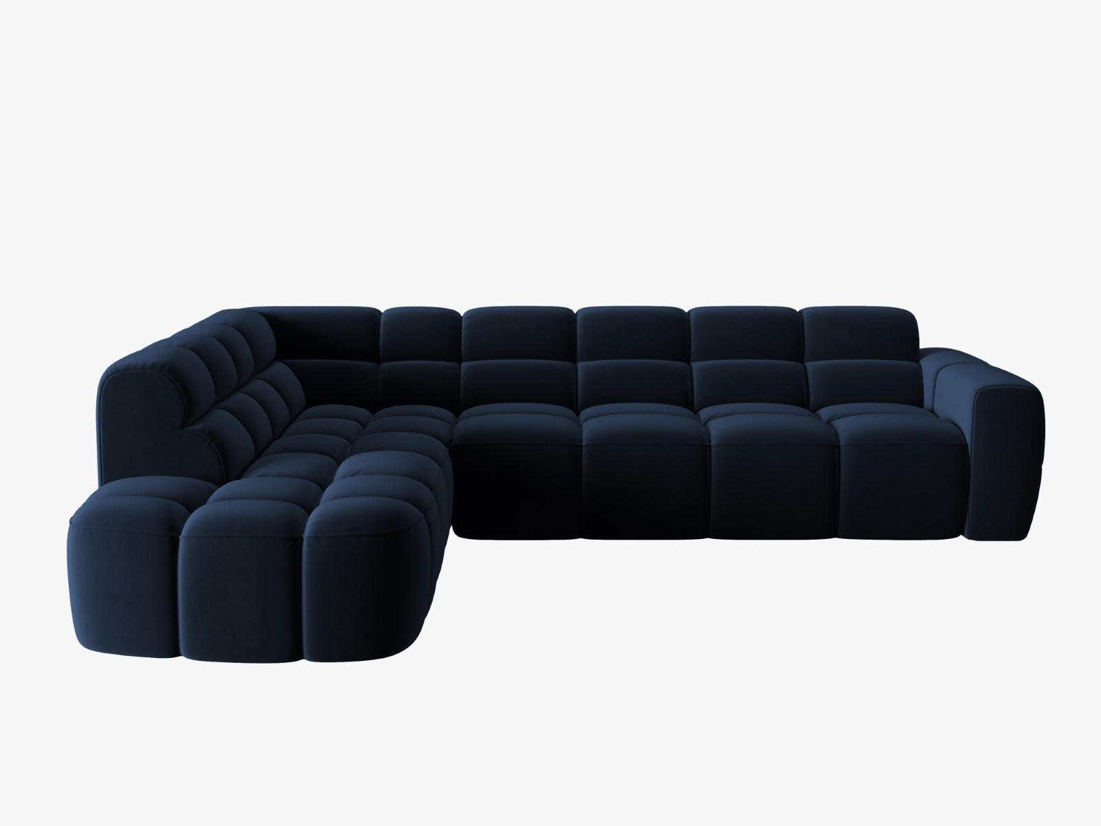 ECKSOFA links Lisa aus Samt königsblau 5 Sitzplätze - Dunkelblau, Textil (234/293cm) - Micadoni