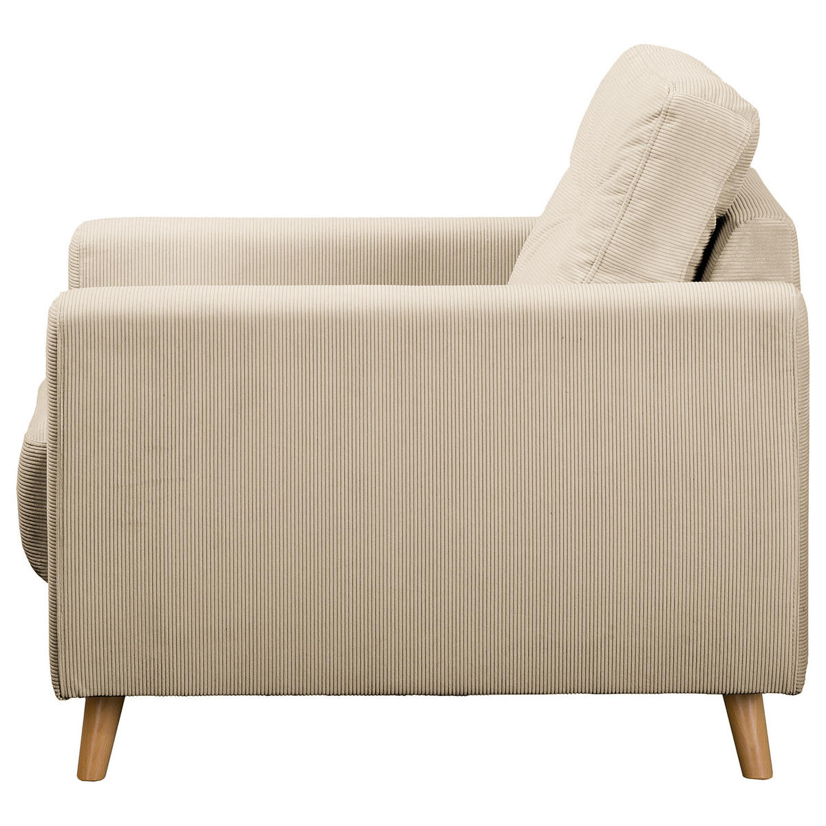 SESSEL - Beige/Braun, Holz/Textil (80/90/87cm) - home24