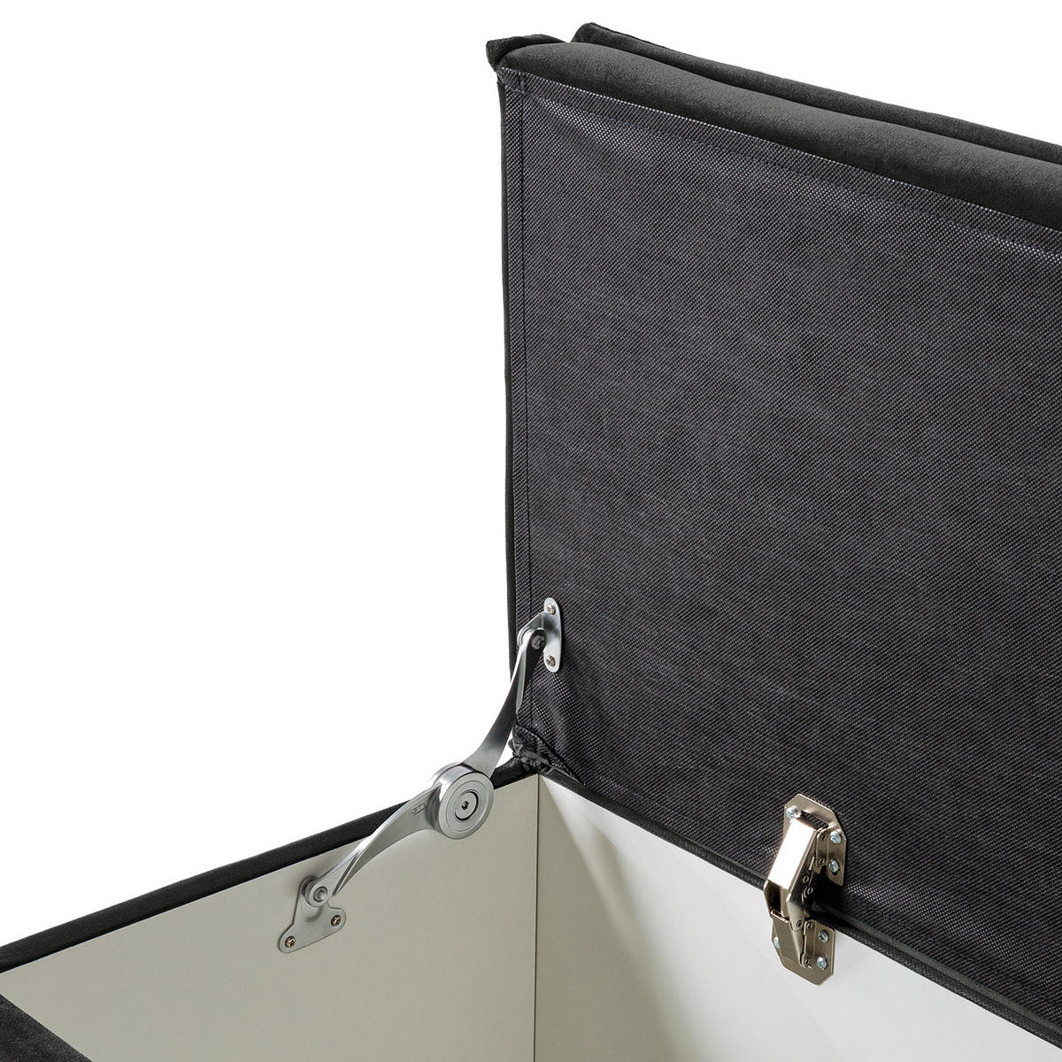 BETTTRUHE - Samt - Grau, Kunststoff/Textil (140/51/40cm) - home24