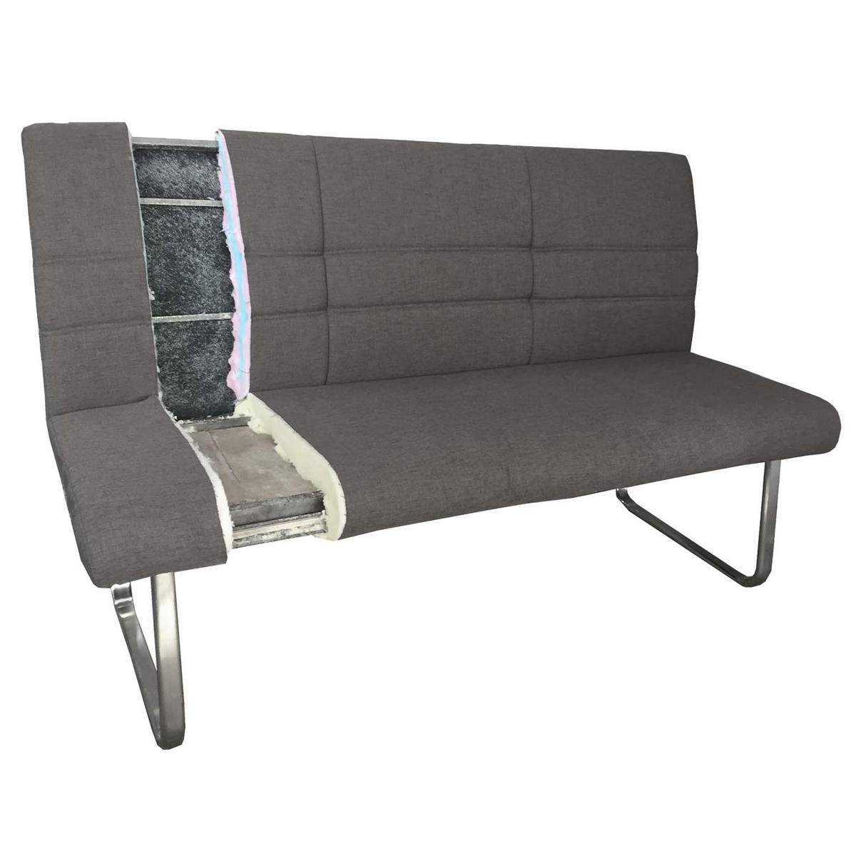 SITZBANK Grau - Graubraun/Grau, Textil (180/99/68cm) - MCW