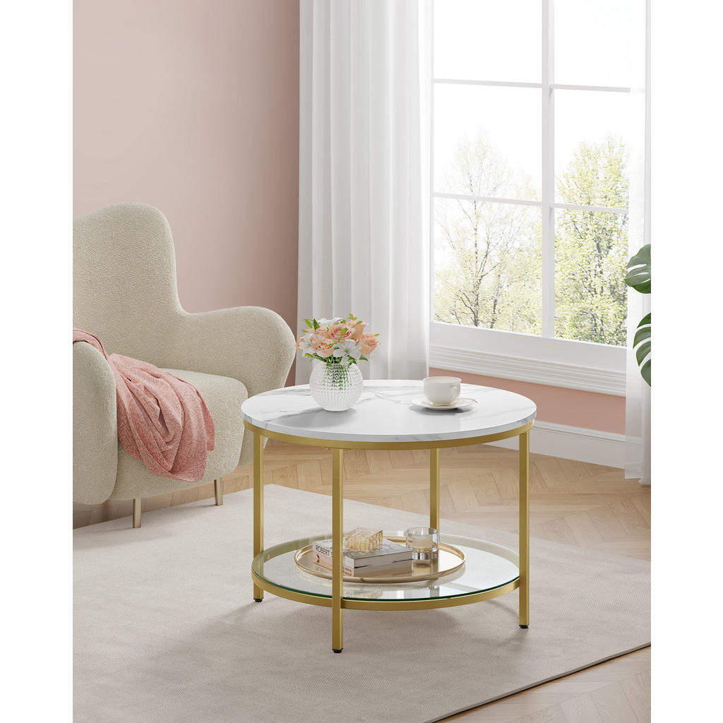 Thumbnail - Vasagle Couchtisch, Gold, Holzwerkstoff, 65x46x65 cm, Wohnzimmer, Wohnzimmertische, Couchtische