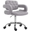 DREHSTUHL Stoff grau - Chromfarben/Grau, Textil/Metall (62/78/55cm) - CLP