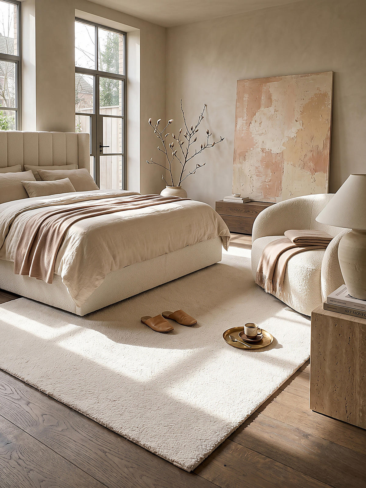HOCHFLORTEPPICH Antirutsch Uni ALDAN Polyester Creme 160 x 220 cm - Beige, Textil (160/220cm) - KADIMA DESIGN