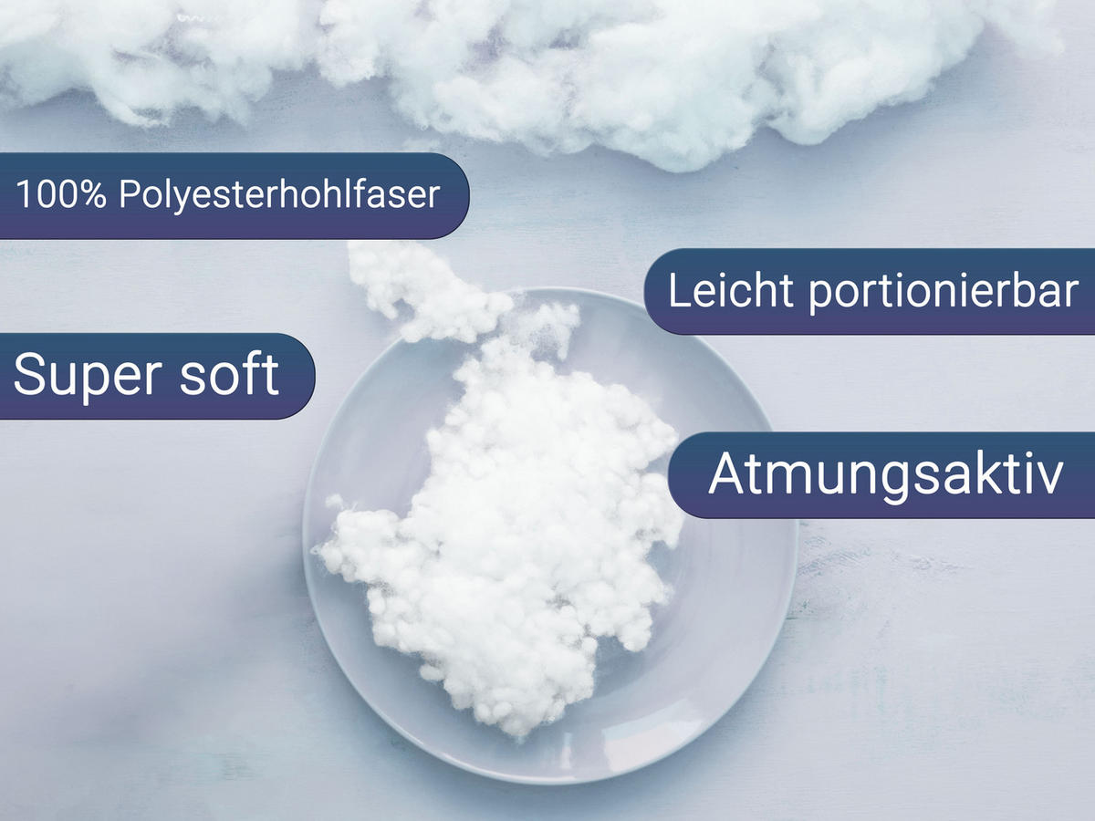 KISSEN, 1000g, 100% Polyester, Weiß - Weiß, Textil (39/59cm) - Zollner