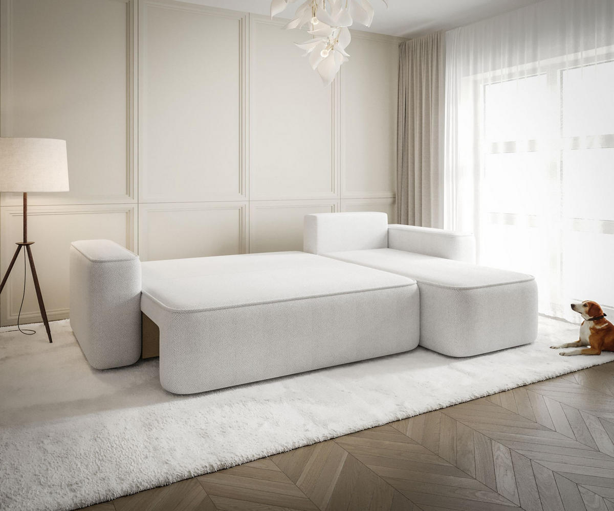 ECKSOFA mit Schlaffunktion SENNO Quelle 37 Rechts - Dunkelgrün, Textil (250/150cm) - Bedante