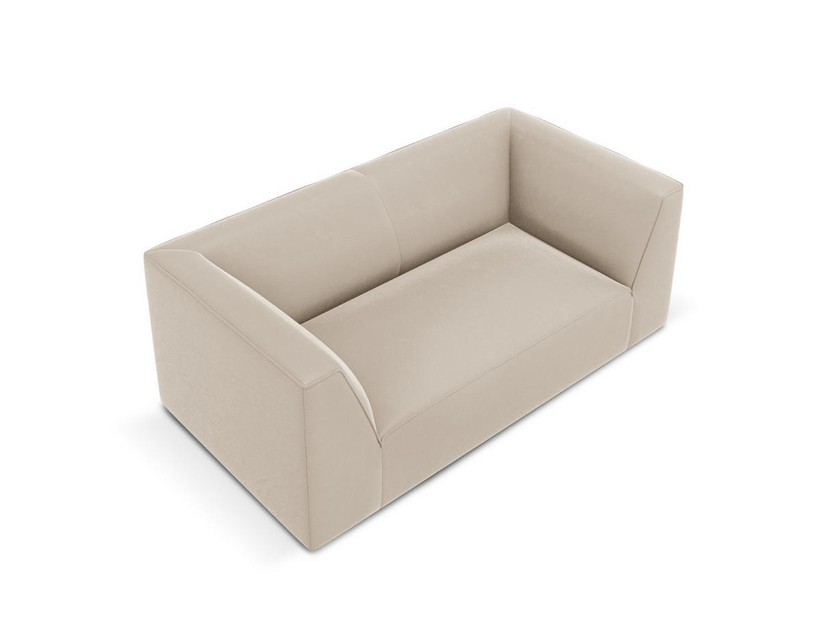 SOFA Ruby aus Samt beige 2 Sitzplätze - Beige, Textil (93/69/174cm) - Micadoni