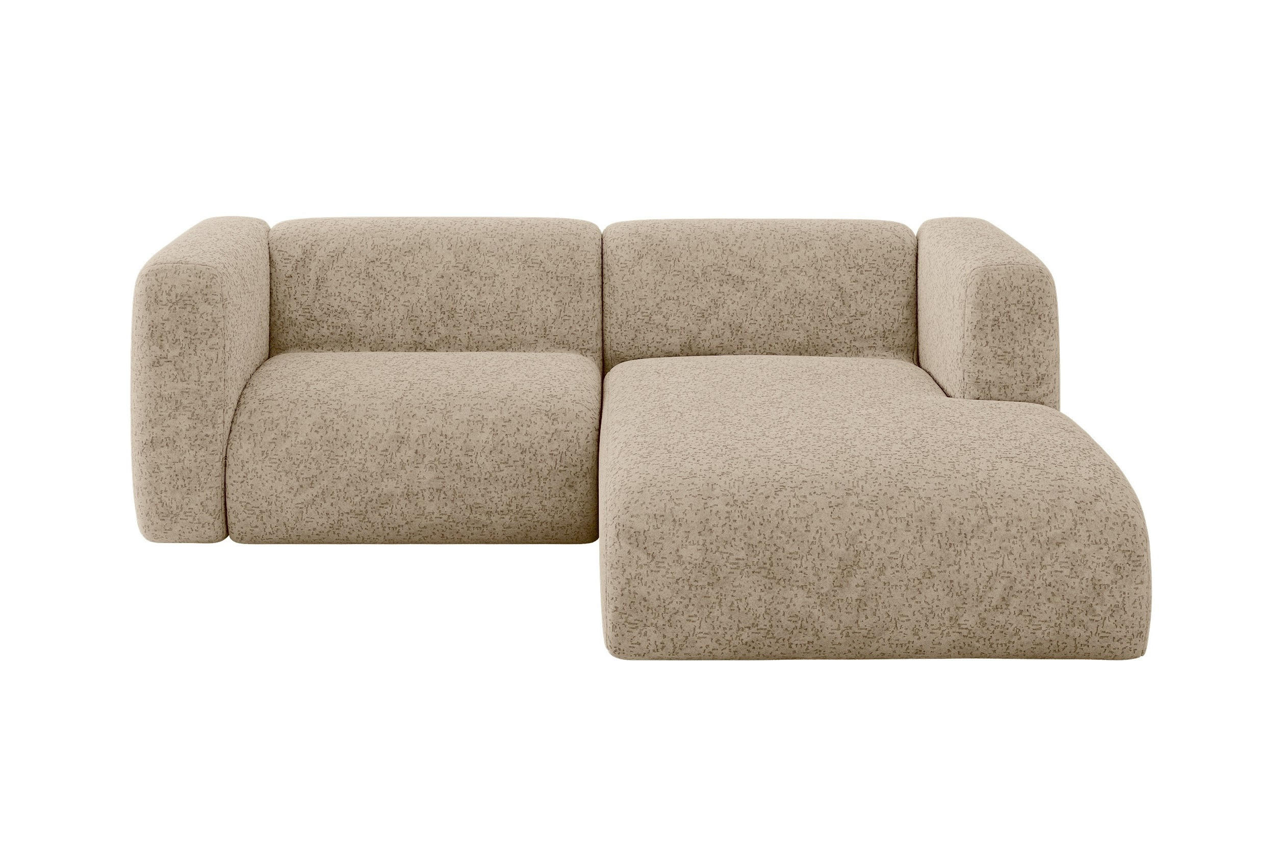 ECKSOFA Ottomane Rechts MIRA-L1 227x179x89 Braun Velours - Schwarz/Braun, Holzwerkstoff/Kunststoff (227/179cm) - ALTDECOR