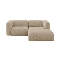 ECKSOFA Ottomane Rechts MIRA-L1 227x179x89 Braun Velours - Schwarz/Braun, Holzwerkstoff/Kunststoff (227/179cm) - ALTDECOR