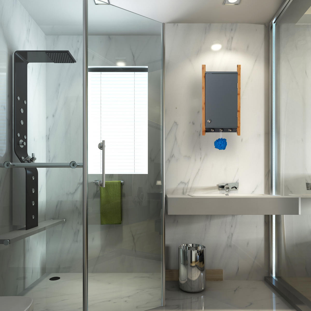 HÄNGESCHRANK - Anthrazit, Holz/Holzwerkstoff (31.5/58/15cm) - Relaxdays