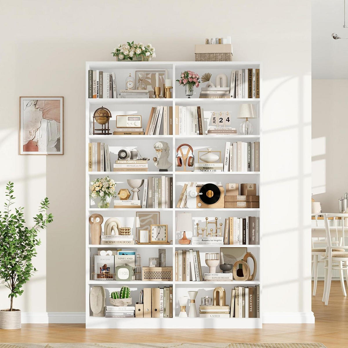 BÜCHERREGAL 212 cm weiß 116x28,5 cm - Weiß, Holzwerkstoff (116/212/28.5cm)