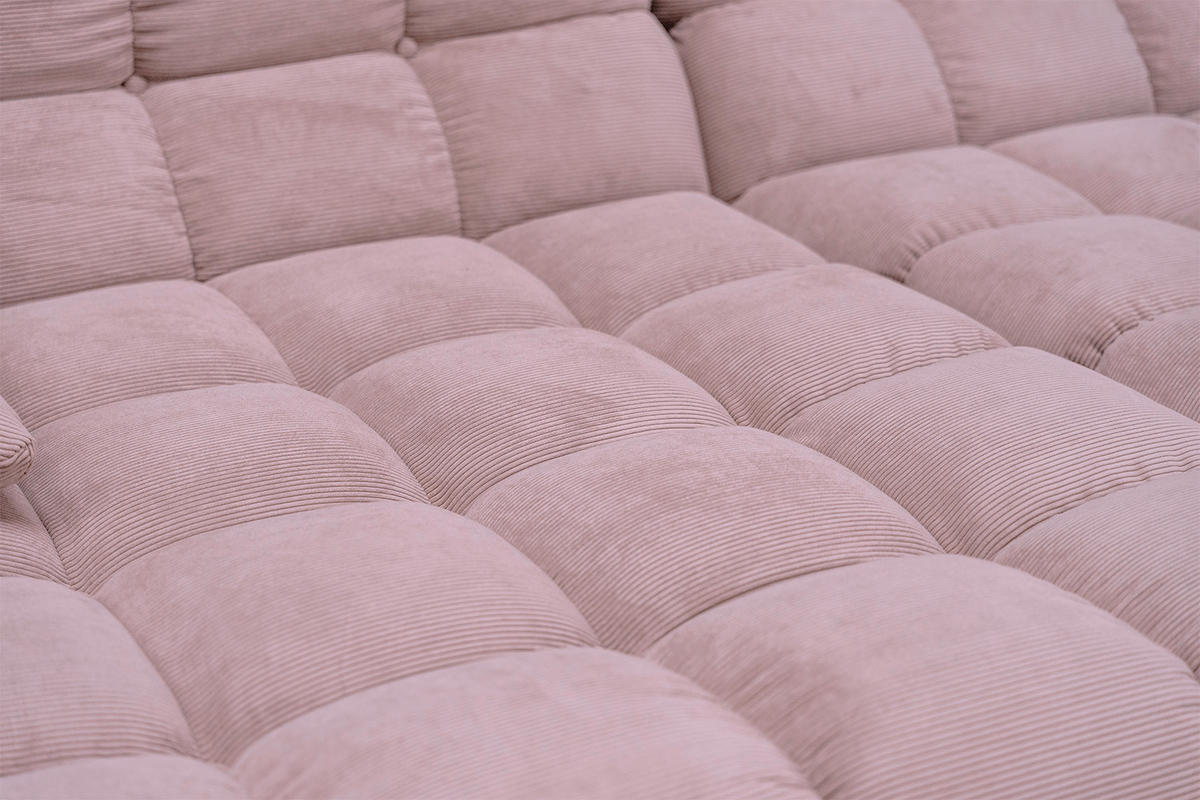 BIG SOFA VIVIEN Pink Cord - Pink/Schwarz, Kunststoff/Textil (296/85/178cm) - KAWOLA