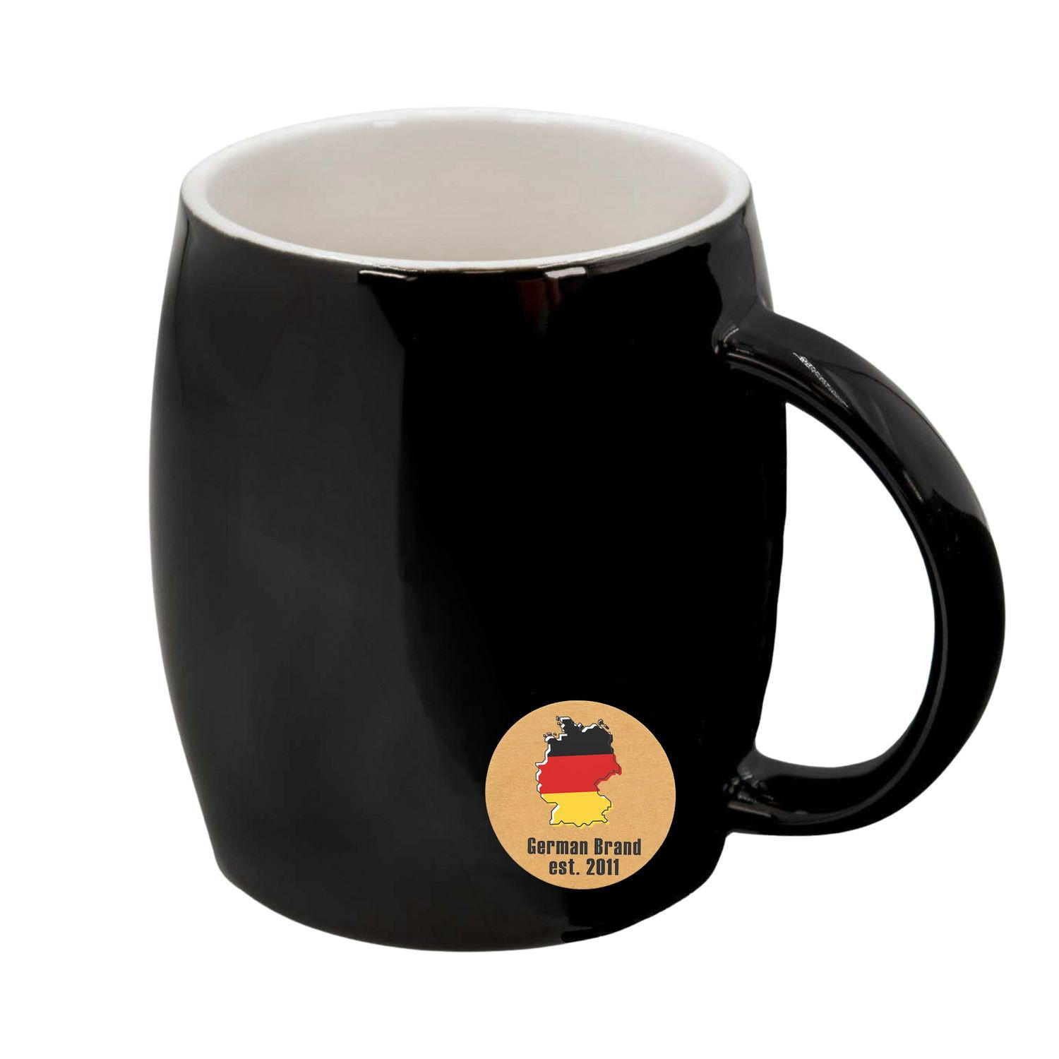KAFFEETASSE 400ml - Schwarz, Keramik (0.4L) - Intirilife