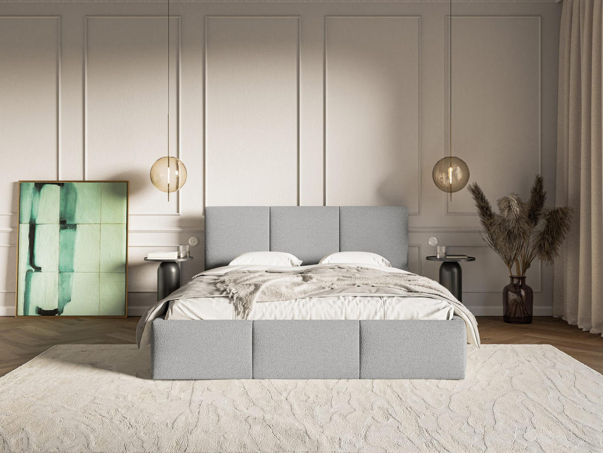 POLSTERBETT Fondi Slim 120x200 cm, Grau - Grau, Textil (120/200cm) - Fedve