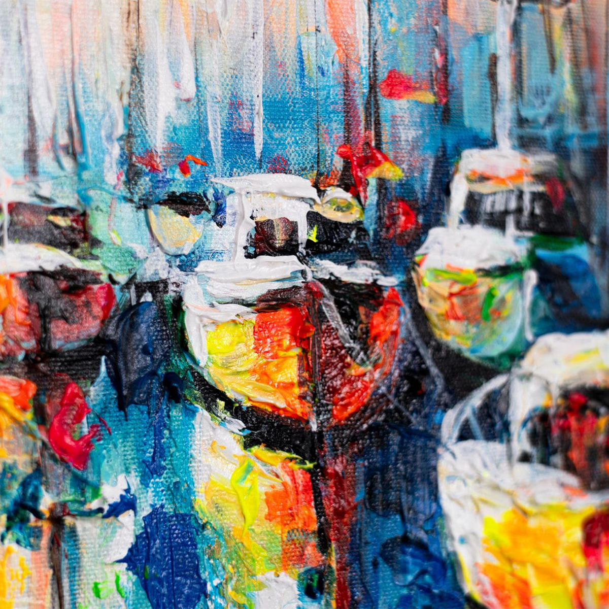 GEMÄLDE Harmonie des Meeres auf Keilrahmen 115x50 cm - Multicolor, Holz (115/50cm) - YS-art gallery