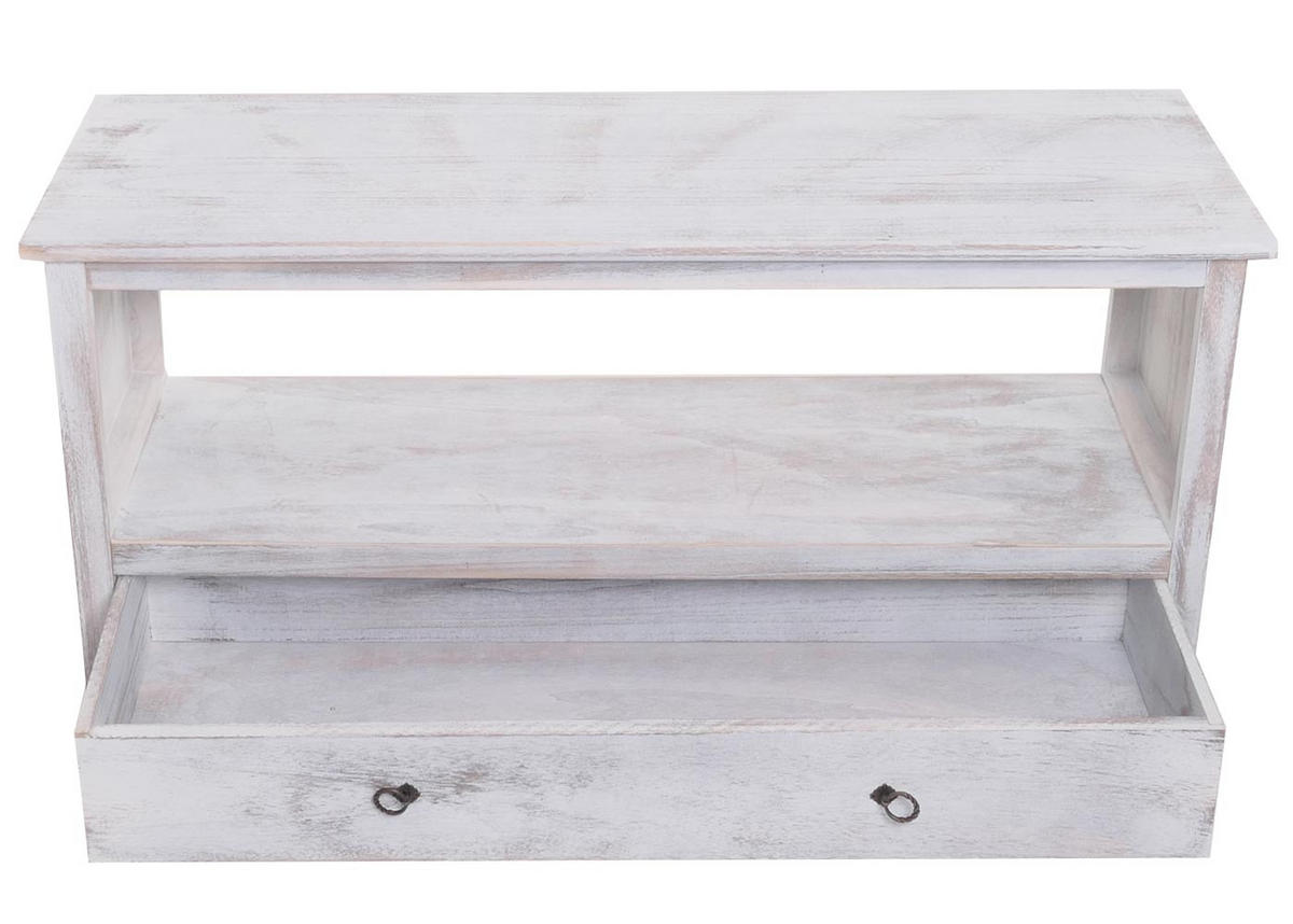 COUCHTISCH SHABBY--LOOK quader Weiß - Weiß, Holz (39/110/53cm) - MCW