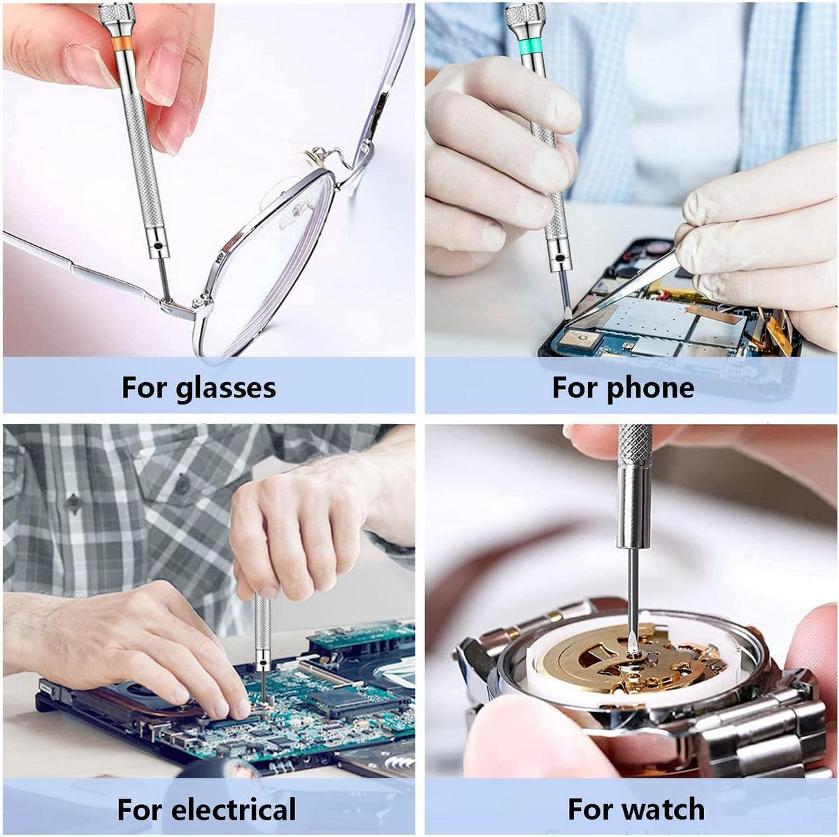 SCHRAUBENDREHER-SET – 13-teilig – zur Reparatur von Brillen und Uhren - Multicolor, Metall (11.8/8.8/2.3cm) - DCA