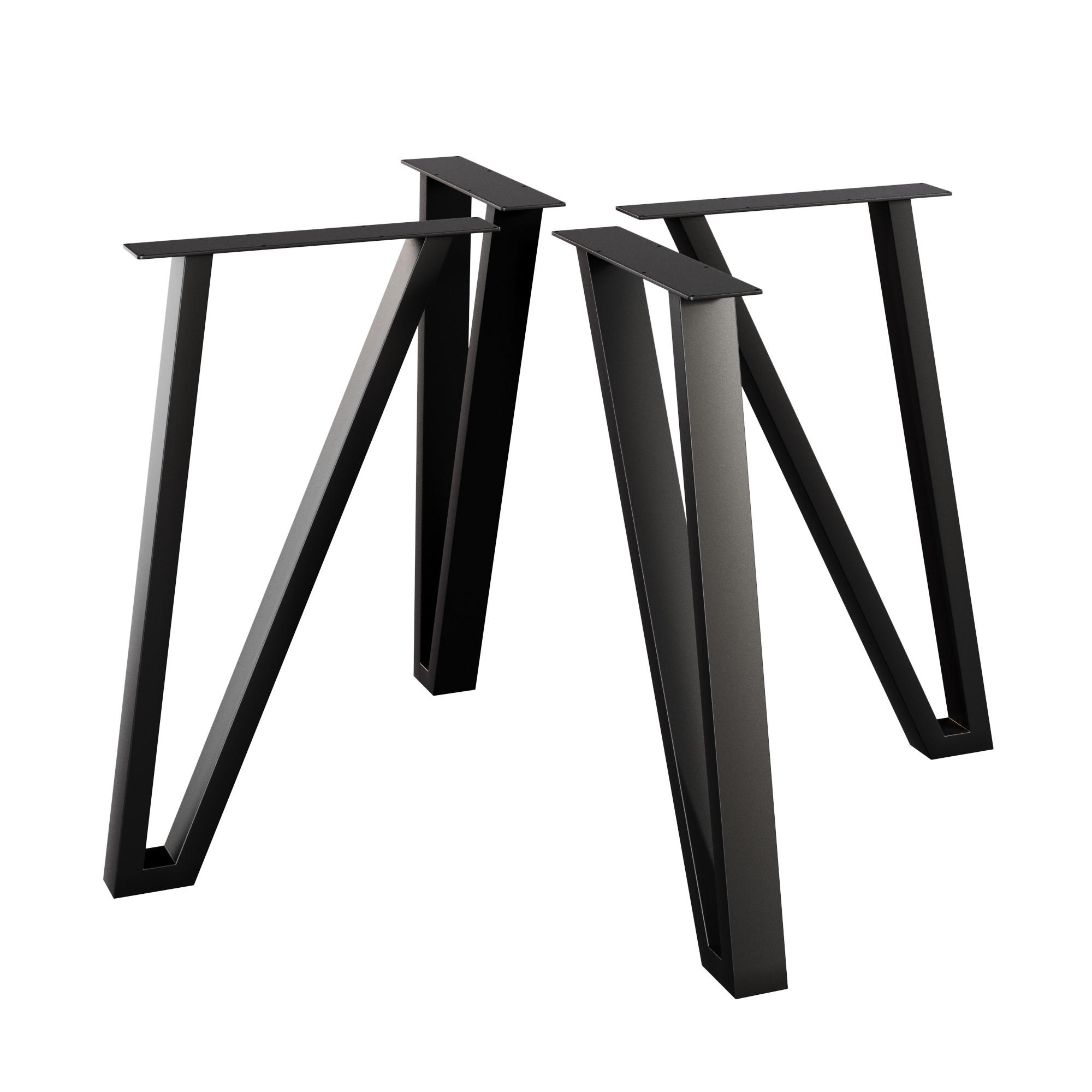 TISCHBEINE Kentucky 4er-Set Schwarz 72cm - Schwarz, Metall (8/72/40cm) - Metalo Pro