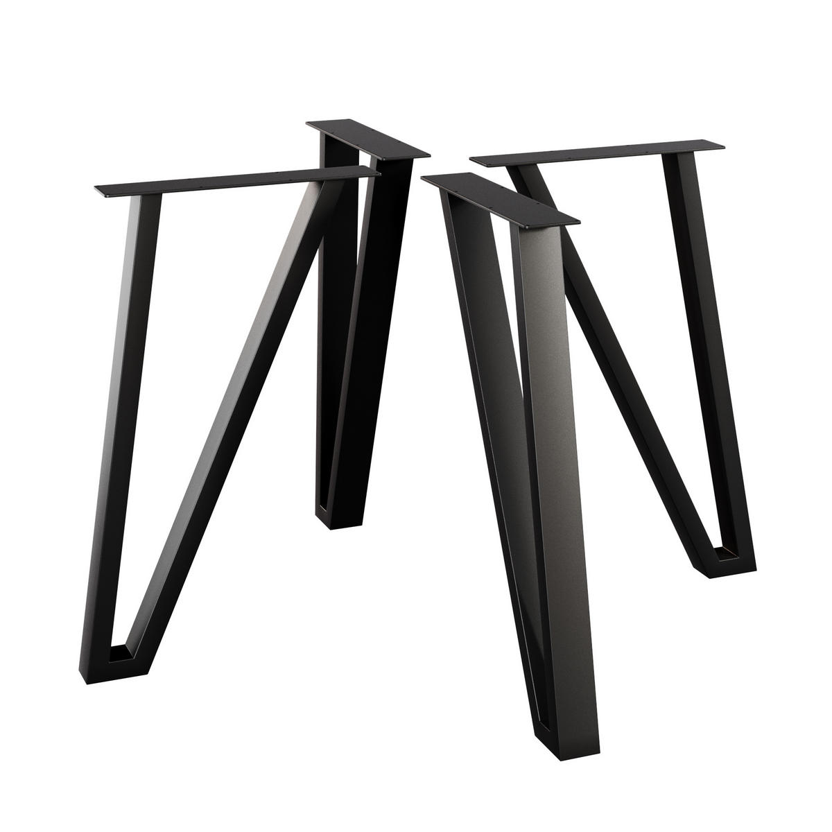 TISCHBEINE Kentucky 4er-Set Schwarz 72cm - Schwarz, Metall (8/72/40cm) - Metalo Pro