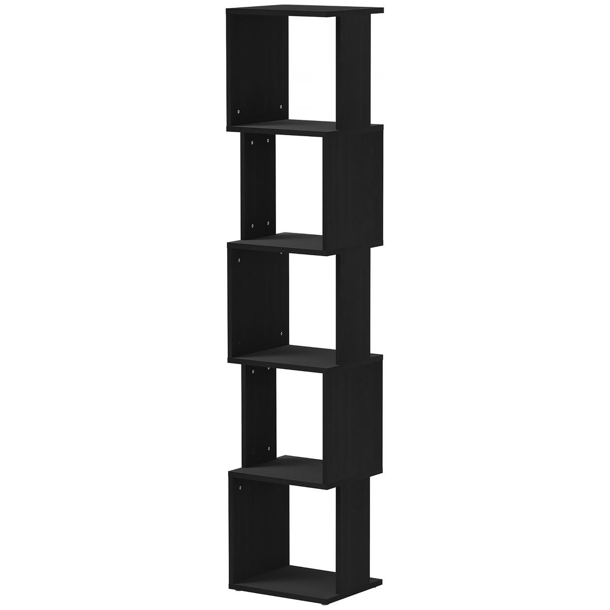 REGAL DE-15515 5 Ebenen, 33/28/161 cm Schwarz - Schwarz, Holzwerkstoff (33/161/28cm) - ComfortXL
